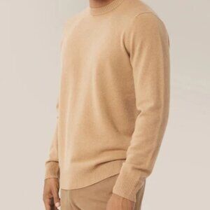 Good Man Cashmere Sweater Mens Extra Large XL Crew Neck Warm Sand Luxe